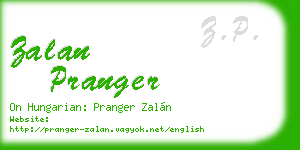 zalan pranger business card